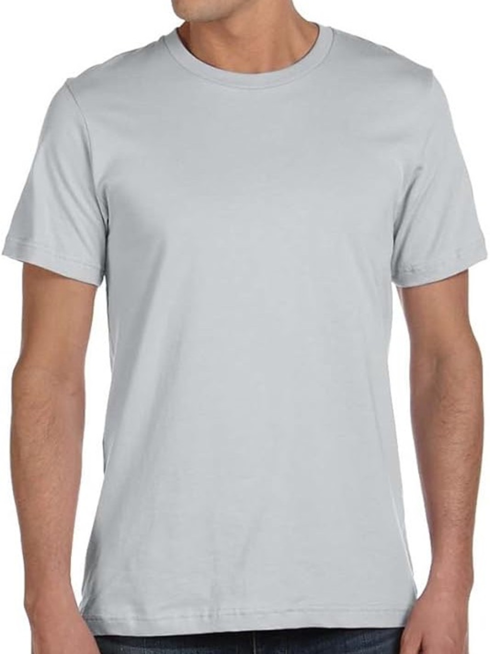 Express Men's Short Sleeve Crew Tee in Light Gray